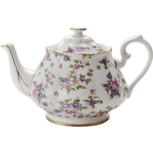 New British Bone China Coffee Pot European Style Afternoon Tea Teaset Ceramic Teapot Coffee Pot Flower Tea Pot Porcelain Pot