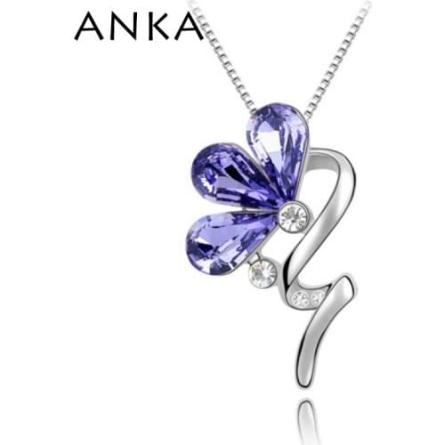ANKA Flower Crystal Pendant Necklace Wholesale Fashion Jewelry Christmas Gift Main Stone Crystals from Austria #85584
