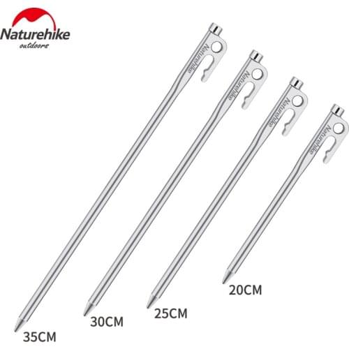 Naturehike 420 Stainless Steel Studs Outdoor Tent Stakes Large Sun Shelter Awning Ground Nails High Strength Camping Accessories