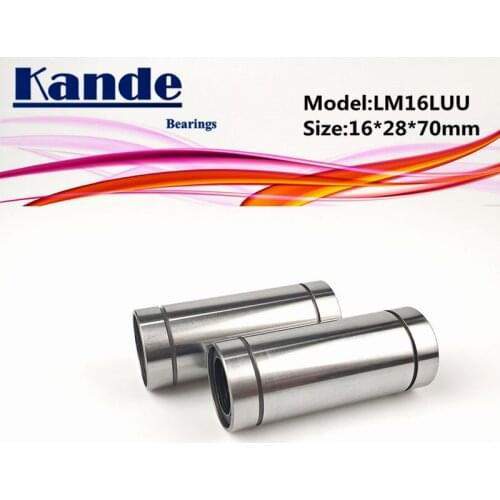 Lml Kande Bearings High quality 2pcs LM16LUU LM16L LM16L UU LM16LUU 16*28*70mm Extended Linear Bearing LML