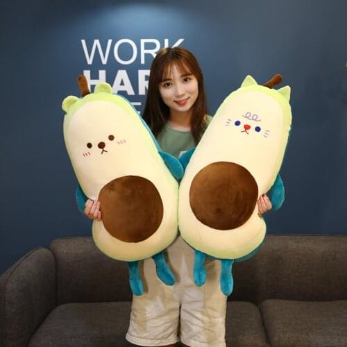 40/50/70CM Cute Avocado Stuffed Plush Toys Cartoon Fruit Pillow Sofa Cushion Soft Baby Doll Kids Girls Christmas Birthday Gifts