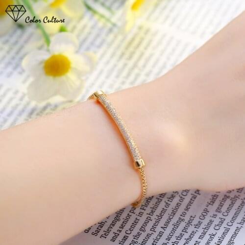 Factory Direct Sales Jewelry Wholesale Fine Gold Bracelet Cubic Zirconia Feminine Fashion Jewelry