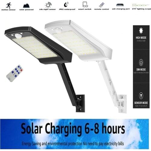 Solar garden light Outdoor PIR Motion Sensor Dimmable Lamp Street Wall 3 Mode Waterproof Night Security flood