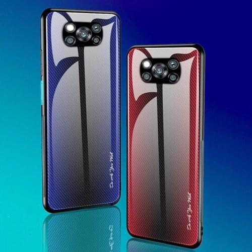 Glass back Case for POCO X3 Pro Case POCO X3 NFC Tempered Glossy Gradient Cover For POCO M3 F2 Pro Fundas POCO X2 M2 Pro