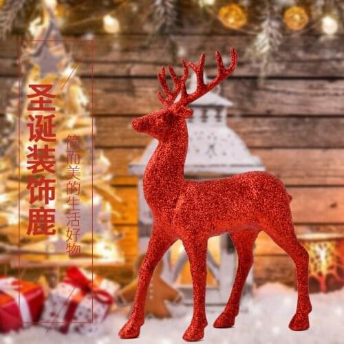 Christmas deer dress up glitter deer decoration small ornaments hotel square window counter decoration scene decoration