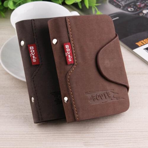 BISI GORO 2021 Vintage PU Leather Card Holder Men and Women Antitheft Credit Card Holders Business 4 Colors ID Card Wallets