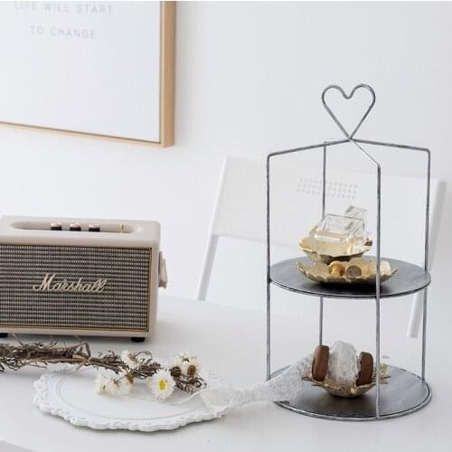 Baking Dessert Shop Display Racks Cupcake Cake Stands Two Tier Bread Bakeware Plates Home Dinnerware for Wedding Birthday Party