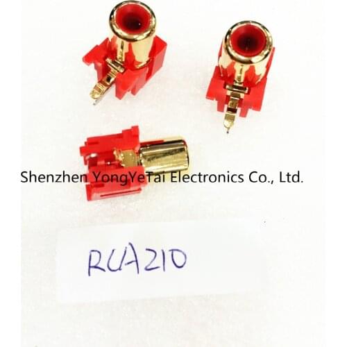 RCA socket Cinch seat audio signal Block AV stereo jack plug red gilt RCA210 free shipping