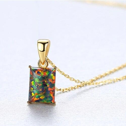 Opals Necklace 925 sterling silver necklace For Women silver chain 925 Fine Jwelry Wedding Gift