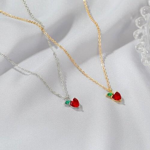 Sweet Fruit Pendant Necklace Women Punk Chain Choker Korean Jewelry Accessories Weddings Party Girl Gift 2020 New Fashion Gold