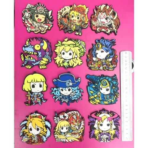 12pcs/lot MONSTER STRIKE Original Japanese anime figure rubber mobile phone charms/key chain/strap G994