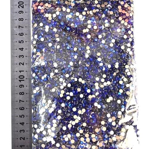 14400Pcs in Bulk Package Wholesale Flatback Sapphire Non Hotfix Glitter Nail Rhinestones SS3-SS20 for Nail Decorations H1053