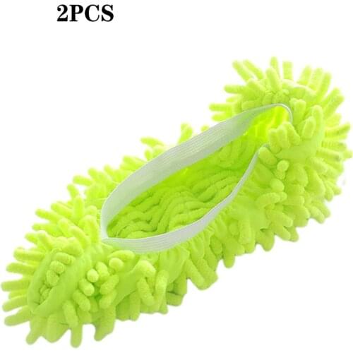 2pcs/set Chenille Mopping Shoe Cover Washable Reusable Cleaning Shoe Cover Dirt And Hair Cleaning For Bathroom Kitchen
