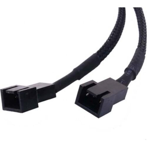 3 Pin CPU Y-Splitter Dual Power Sleeved Cable Computer Case Fan Tool Radiator