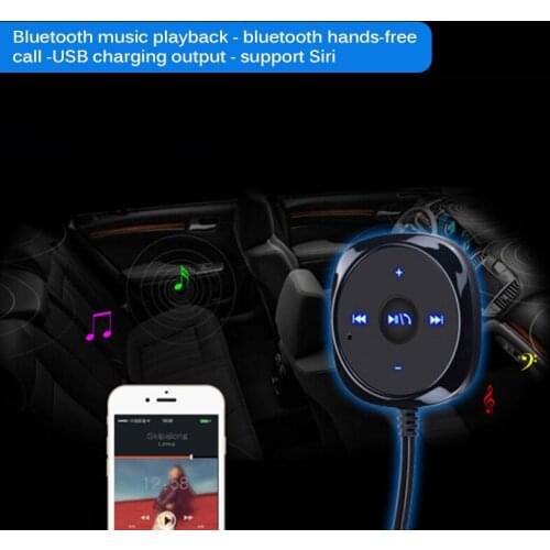 3.5mm AUX Audio Music Receiver Adapter USB Charger Hands-free Cigarette Lighter Magnetic Base Bluetooth Car Kit MP3 A2DP
