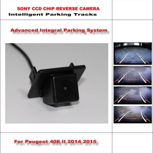 Car Rear Backup Camera For Peugeot 408 II 2014 2015 Intelligent Parking Tracks Reverse Dynamic Guidance Tragectory CAM