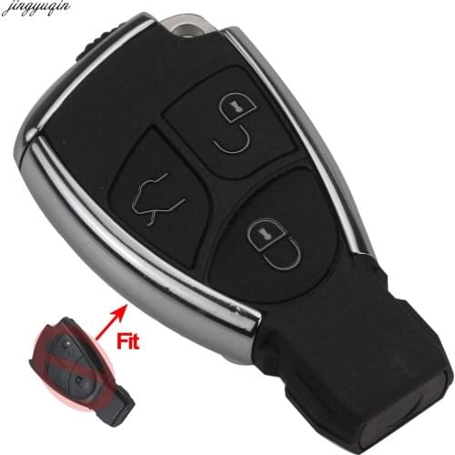 Jingyuqin 3 Button Smart Key Shell Case Battery Holder For Mercedes Benz B E ML S CL CLK SLK CL G GL Chrome Remote Car Key Cover