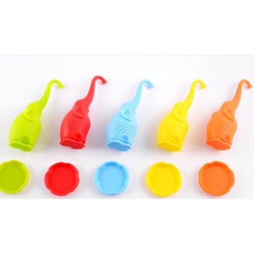Tea Accessories Animal Tea Infuser Cute Small Elephant Silicone Tea Strainer Coffee Loose Leaf Strainer Bag Mug Filter Diffuser