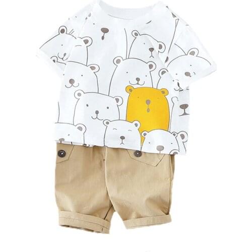 Children Summer Baby Boys Girls Clothes Cartoon T Shirts Shorts 2Pcs/sets Infant Kids Fashion Toddler Casual Clothing Tracksuits
