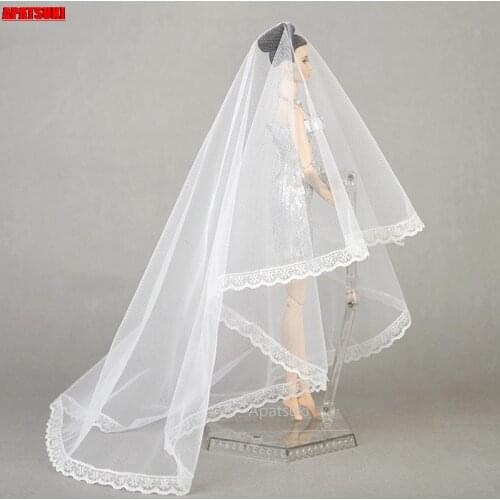 High Quality Handmade Long Veil Bridal For Barbie Dolls Wedding Veils Wedding Dress Veil For 1/6 BJD Dolls Accessories