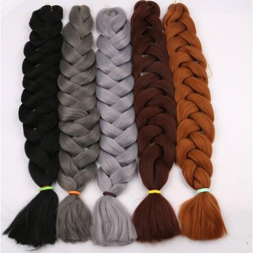 Jumbo Braids Hair 165g 41 Inches Synthetic Hair Extensions Colorful Crochet Braiding Hair 3pcs/lot Pink 613 Blond Grey Brown