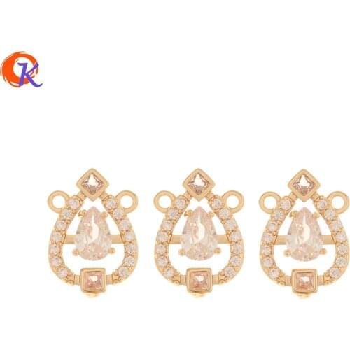 Cordial Design 50Pcs 10*14MM DIY Jewelry Making/Hand Made/Pendant/Necklace Findings/Jewelry Accessories/Cubic Zircon Charms