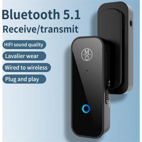 Kebidu 2 in 1 Wireless Bluetooth 5.1 Adapter Stereo Audio Receiver Transmitter 3.5mm AUX USB Dongle For PC Computer TV Home