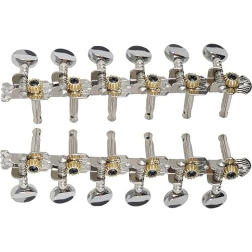 Guitar Tuning Pegs Chrome Plated 6L 6R String Tuner Button Guitar Accessory keys machine heads peg tuners cigar box classical