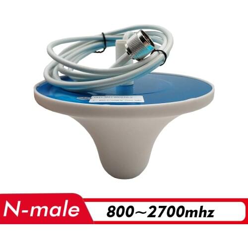 800~2700MHz 3dBi Indoor Ceiling Antenna N-male 2m Cable Mushroom Antenna for 2G 3G 4G Signal Booster Cell Phone Signal Repeater