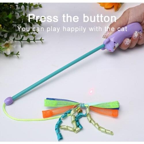 Creative Product Funny Cat Toy Pointer Toy Kitten Pet Interactive Vertical Rod Laser Small Pet Funny Cat Stick Color Random