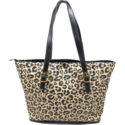 Leopard Patterned Weaving Lady, Top Handle, Shoulder Bag