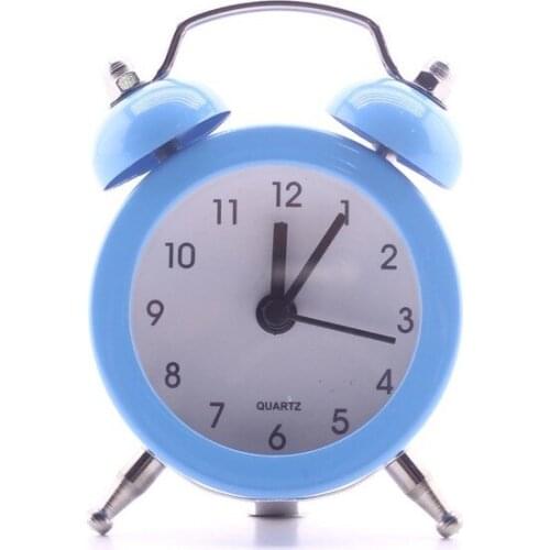 Deco Elite Mini Metal Table Top Alarm clock Blue desk clock relogio de mesa настольные часы reloj de escritorio