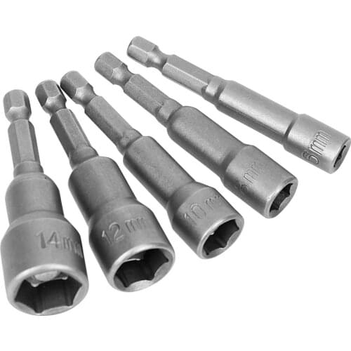 6/8/10/12/14MM Drill Bit Adapter Nut Driver Set Strong Magnetic Wind Approved Sleeve Electric Hex Socket Sleeve Nozzles