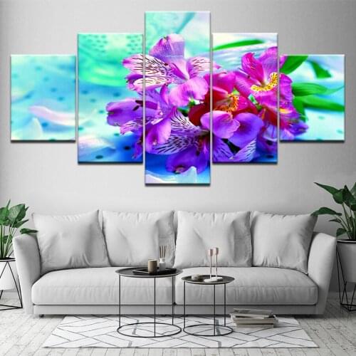 5 Piece Diy Diamond Painting Orchid flower Full Square Round Drill Diamond Embroidery Sale 5D Mosaic craft supplies decor AA2335