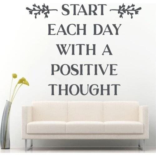 Start Each Day With A Positive Thought Wall Decal Decor For Bedroom Living Rooms Decoration Stickers On The Wall Decals HY1834