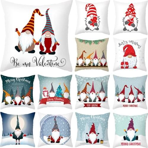 45x45cm Cartoon Santa Claus Elk Christmas Pillowcase 2021 Christmas Decor for Home Merry Christmas Ornament Navidad Xmas Gifts