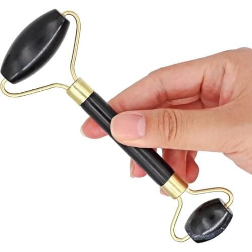 Jade Stone Rollers Massager For Face Pink Rose Quartz Natural Stone Slimming Chin Lift Up Facial Roller Beauty Tools Skin Care