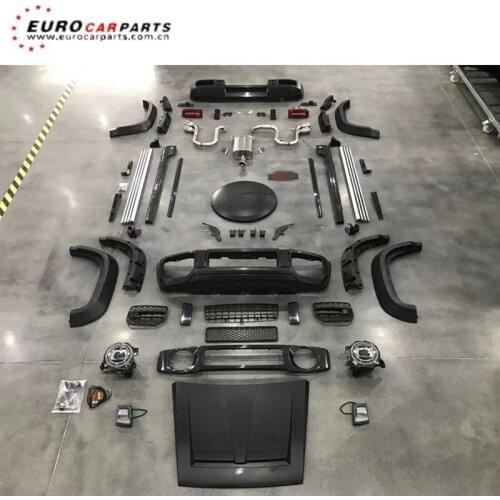 2021 New Product pp material g63 Style Body Kit Jimy front bumper hood light over fender side skirt spoiler wheel cover exhaust