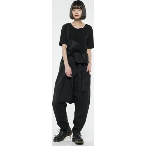 Men New clothing Hair Stylist fashion Street low crotch strap Bib Pants overalls plus size Singer costumes