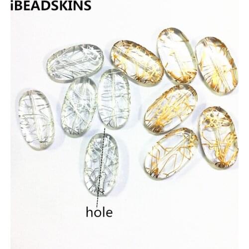 New arrival! 29x17mm 270pcs/lot clear with gold/silver wire drawing effec Rectangular twist shape beads (Design as shown)#4001