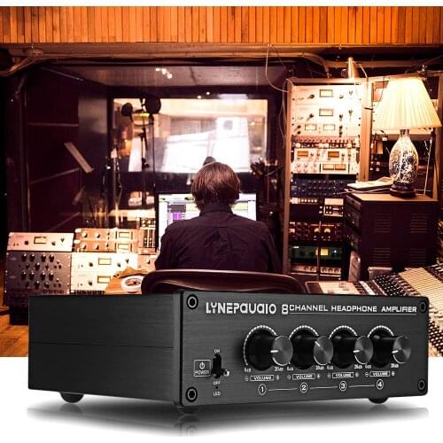 KYYSLB A966 AC12V 2 In 8 Out Headphone Amplifier Splitter Two-way Mixer Switcher Amp Sound Quality Lossless Splitter