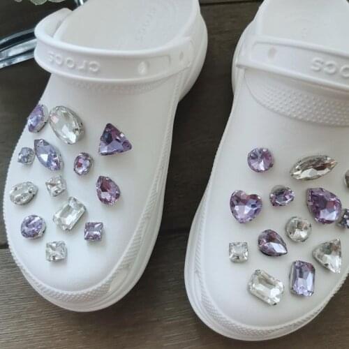 Luxury Colorful Rhinestone Crocs Charms Designer Bundle Elegant Charms for Crocs DIY Fashion Trend Shoe Decorations Girls Gift