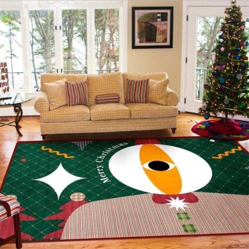 Merry Christmas Rug Soft Flannel 3D Printed Rugs Parlor Mat Area Rugs Anti-slip Large Carpet Rug Living Room Decor D-006