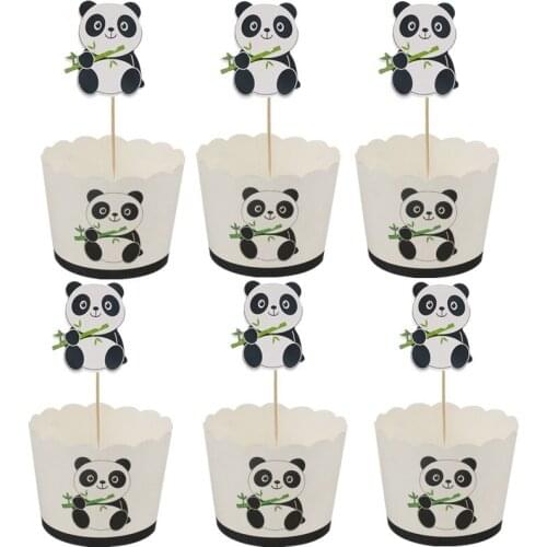 Cartoon Panda Muffin Cupcake Paper Cups Cake Forms Cupcake Muffin Box Cup Case Party Cake Mold Decor Tools Party Supplies