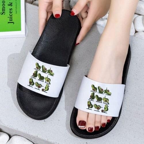 Sandals For Women 2021 Kawaii Cartoon Pattern Slip Summer Home Indoor Sandals Flip Flops Beach Soft Sole Flat Slippers Female