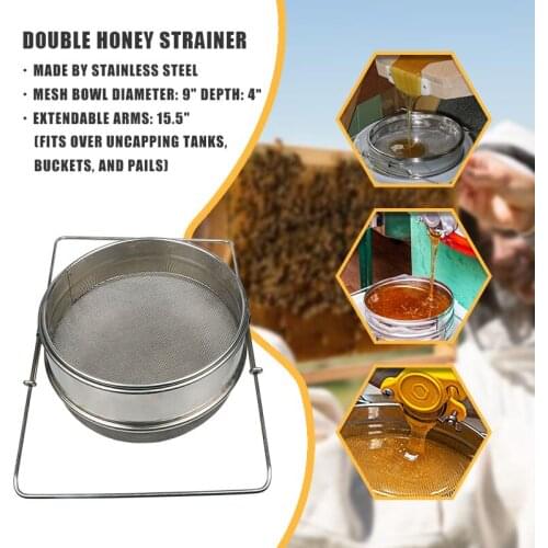 Beekeeping Honey Filter Screen Bee Strainer Double Straining Strainer Practical Flow Goods Tools For Beekeeper Supplies