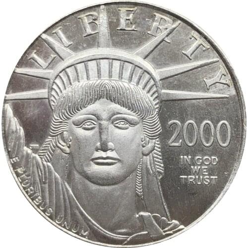 United States America 2000 W In God We Trust Liberty US Coin $100 One Ounce 1 OZ Bullion Silver Plated Copy Commemorative Coins