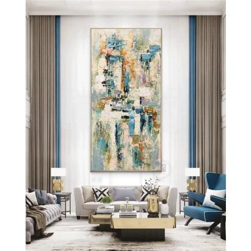 Modern painting original artwork 100% handmade oil painting on canvas abstract wall art wall painting living room Large Golden