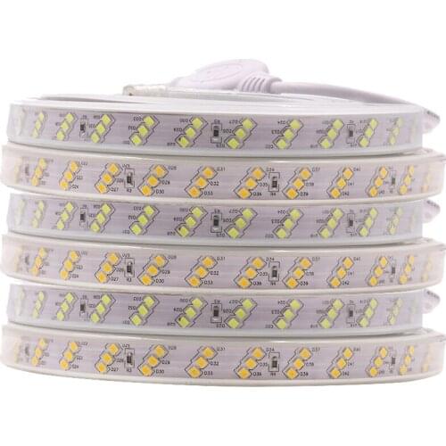 EU 220V 2835 SMD Led Strip Indoor Outdoor Decoration White/Warm White Waterproof 180Leds/m Three Row Flexible Tape Led Light