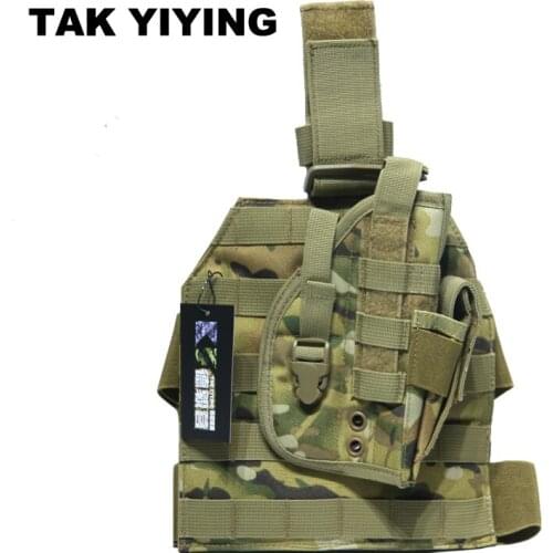 TAK YIYING Tactical Hunting Pistol Molle Drop Leg Stickers Design Nylon Platform Panel w/Pistol Holster Mag Pouch